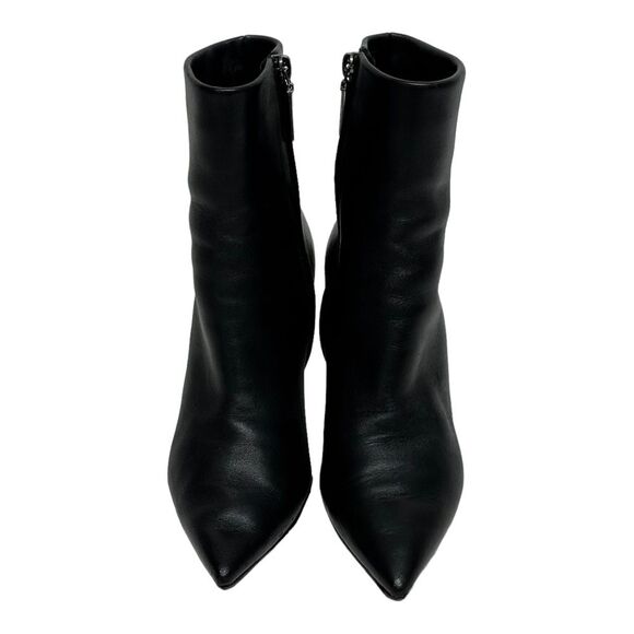 YSL Yves Saint Laurent OPYUM Logo Heel Boots Ankle Booties Black 36 5.5 6 - Picture 2 of 15